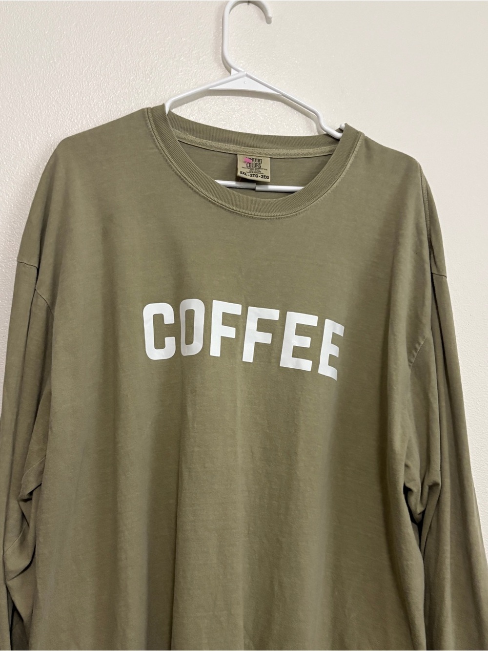 Women’s Comfort Colors COFFEE Olive Green Graphic Long sleeve 2XL - Picture 3 of 8